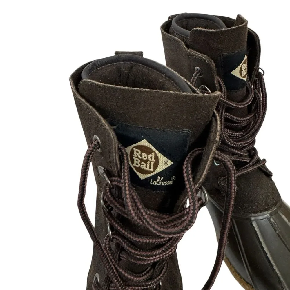 Red Ball By LaCrosse 8 Steel Shank Duck Boots Brown Removable Liners Mens READ